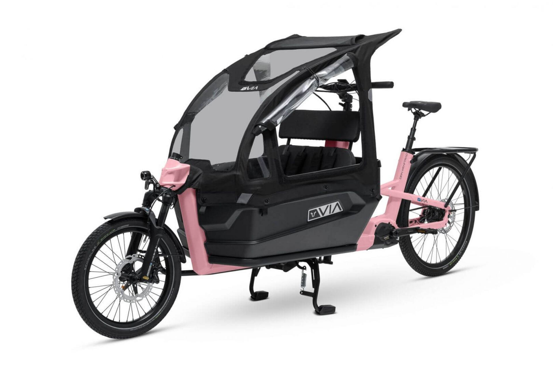 VIA cargo bike family color light pink