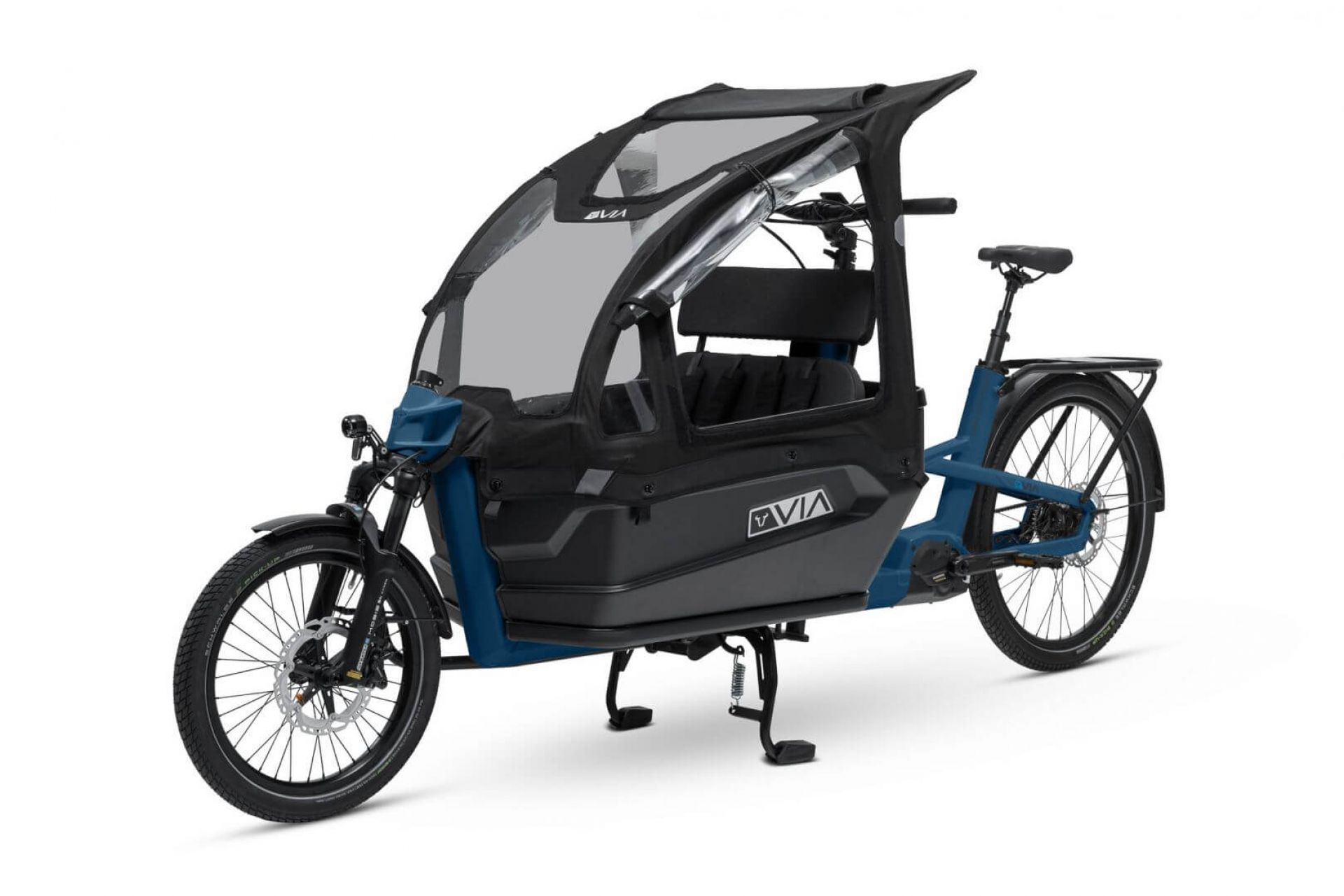 VIA cargo bike family color green blue