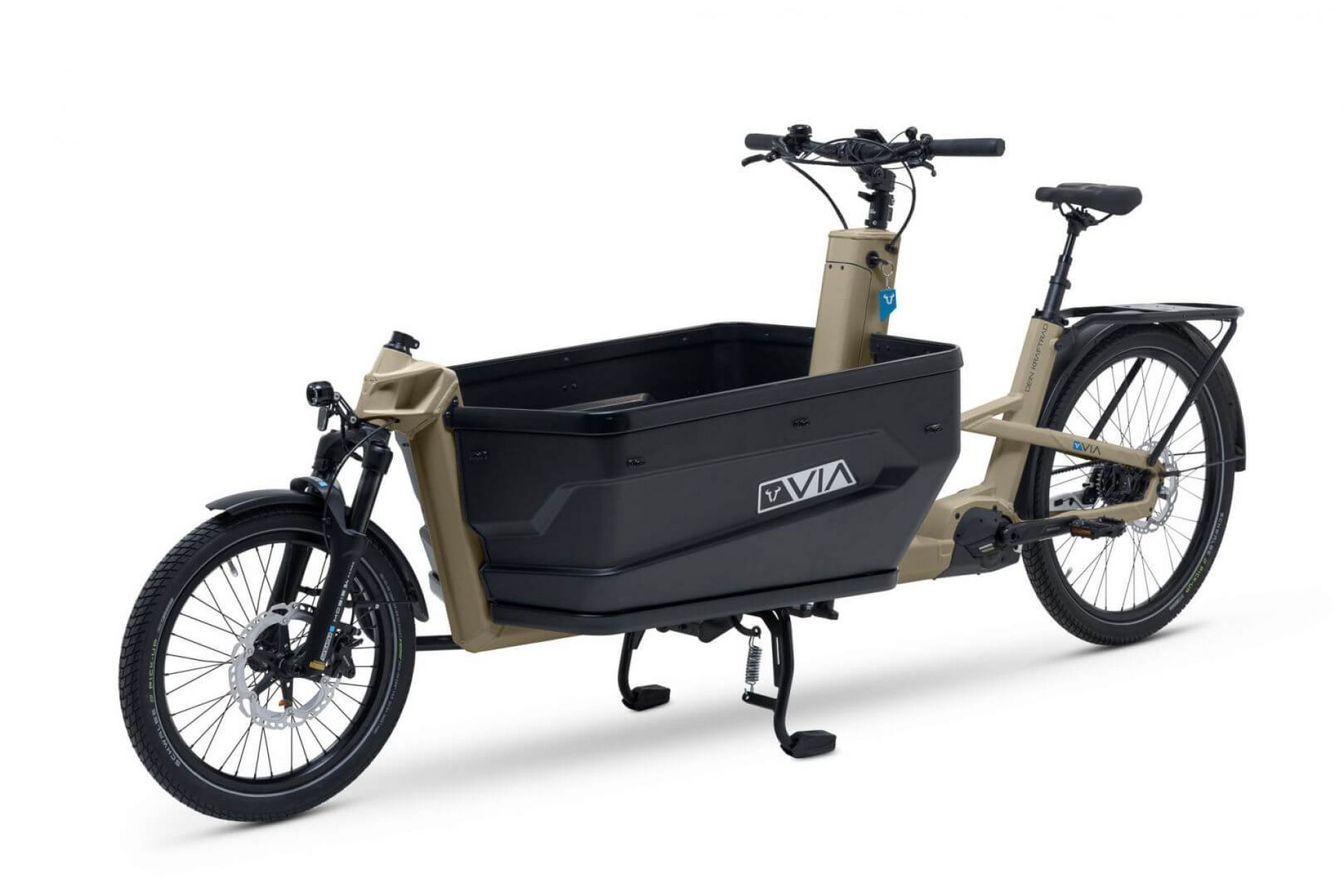 VIA cargo bike with box color light grey beige