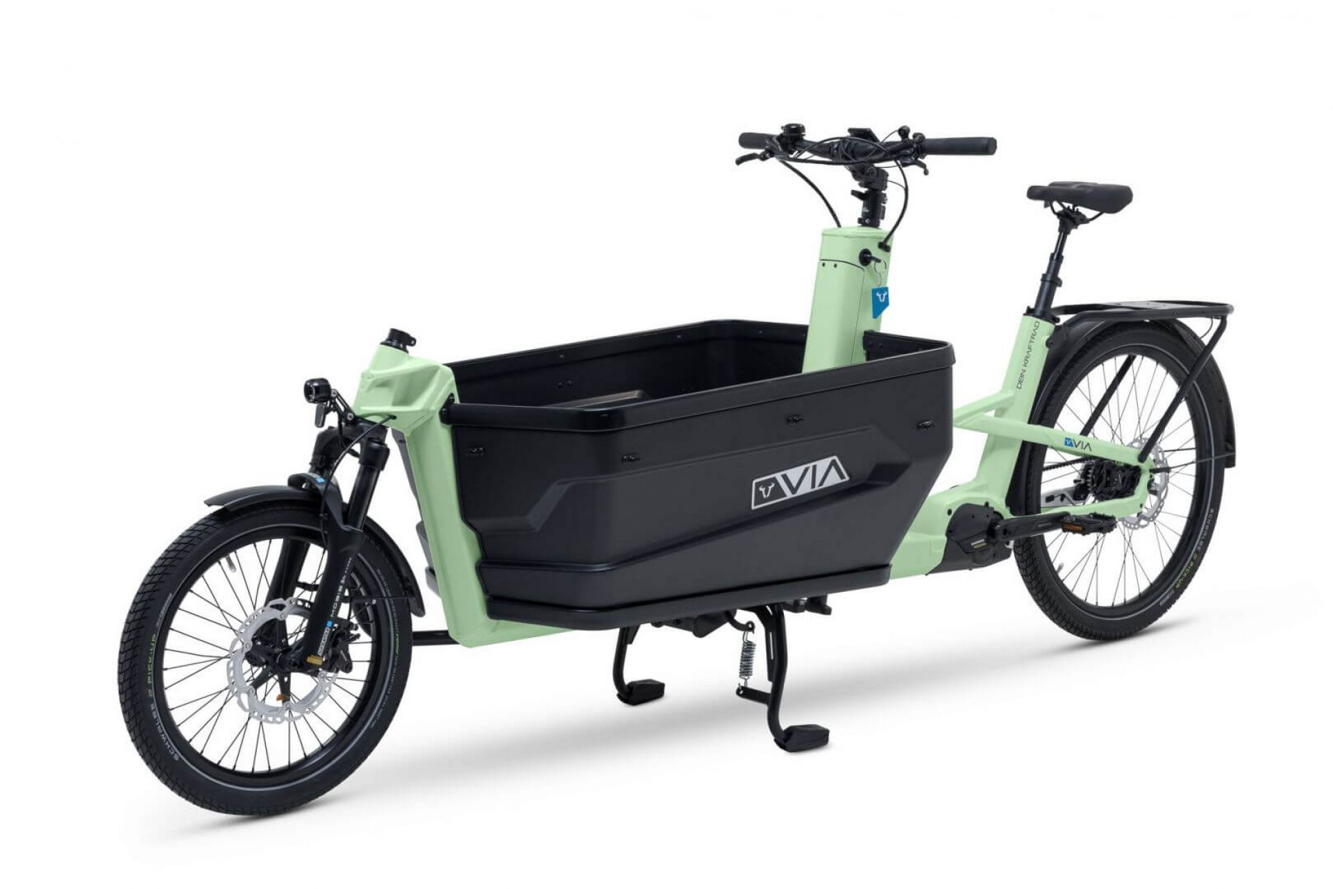 VIA cargo bike with box color pastel green
