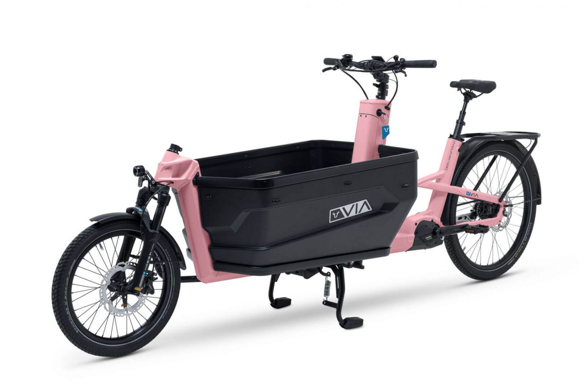 VIA cargo bike with box color light pink